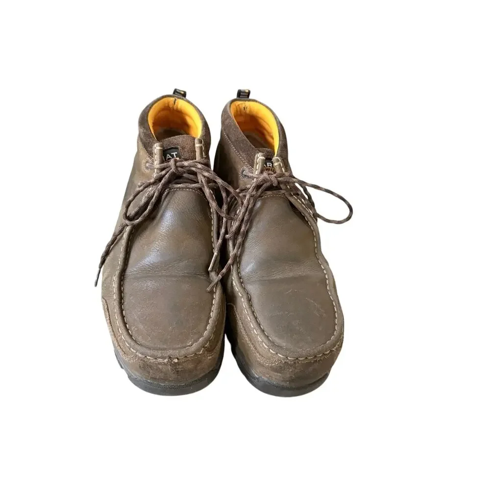 Ariat Composite Toe Brown Leather Men's Chukka Work Shoes Boots 11 Wide